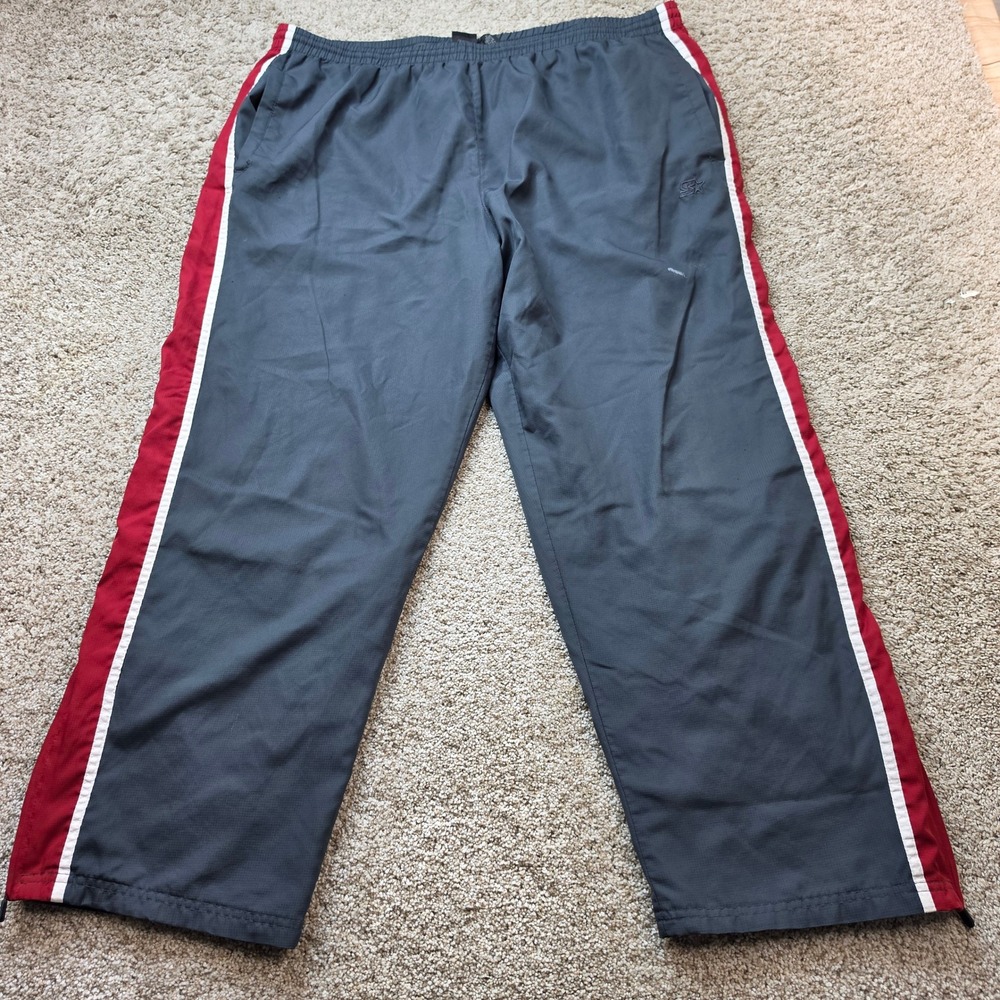Starter Track Pants Mens XL Grey Red White Stripe Mesh Lined RM39214A Activewear